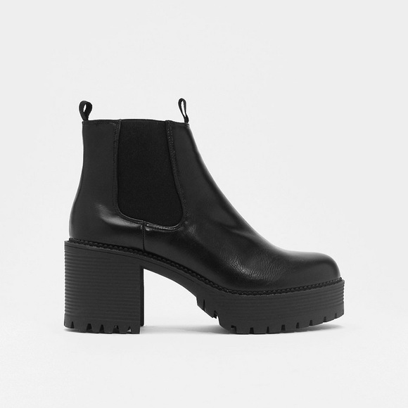 (NEW) High Platform Chelsea Boots Black - Picture 2 of 4